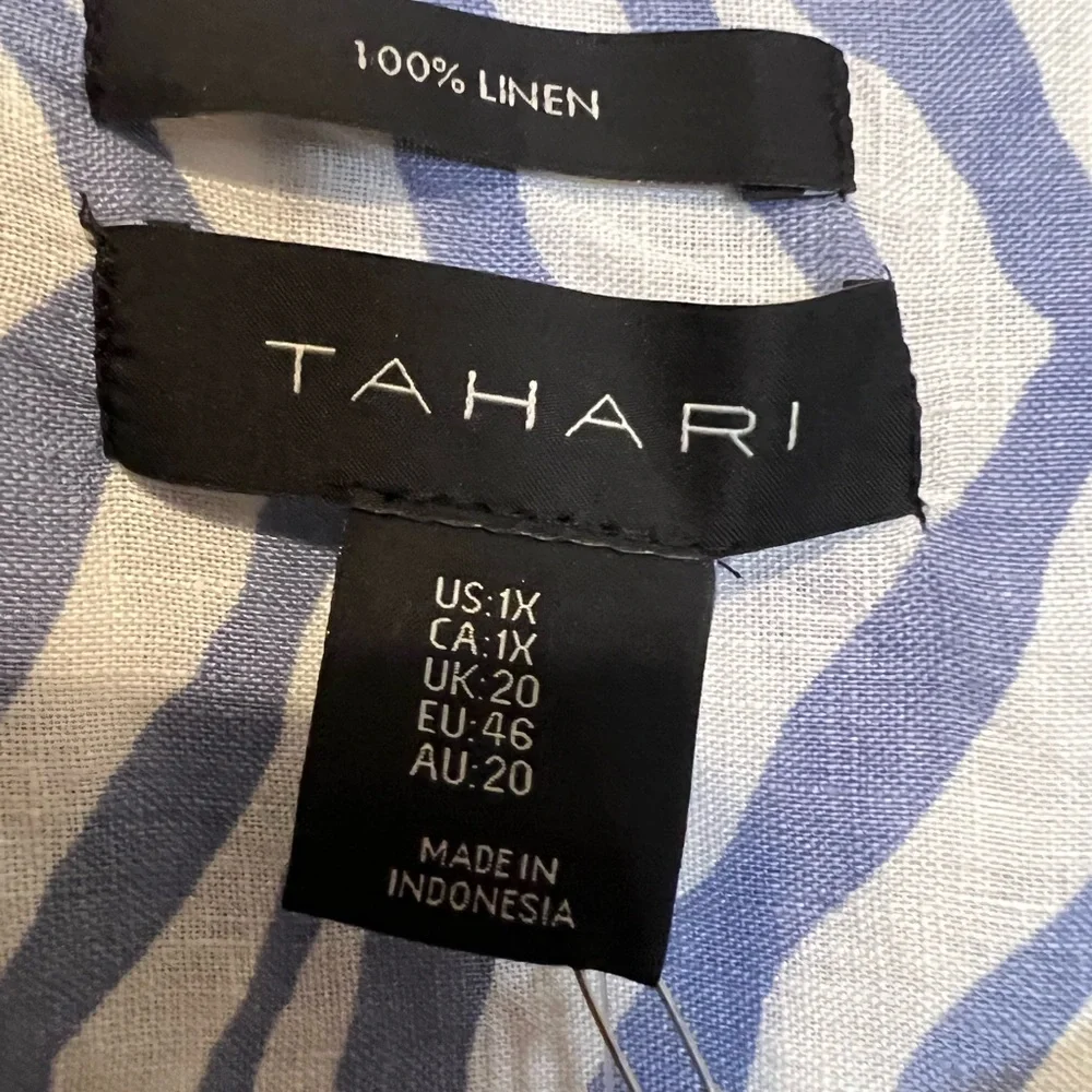 Blue and White Zebra Print Women's Top - Picture 3 of 6